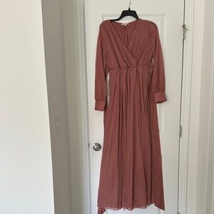 Ricarica Mauve maxi dress, long sleeve, size large